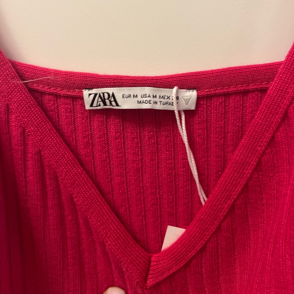 Zara Fuchsia Ribbed Knit Top - Picture 3 of 5